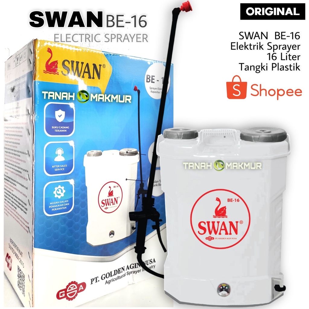 SPRAYER ELEKTRIK SWAN BE-16 SEMPROTAN ELECTRIC 16 LITER ORIGINAL SWAN ALAT SEMPROT PERTANIAN ASLI