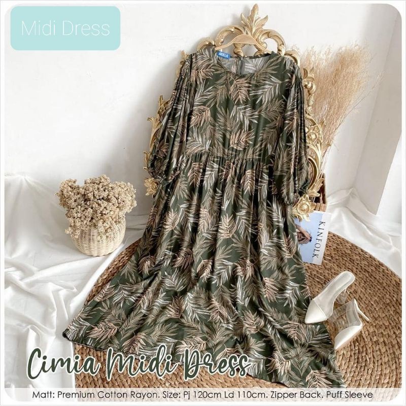 MIDIDRESS CIMIA//MIDIDRESS VIRAL//MOTIF DAUN