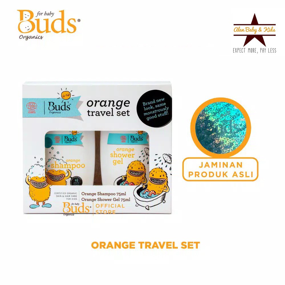 Buds Organic Orange Kids Travel Set