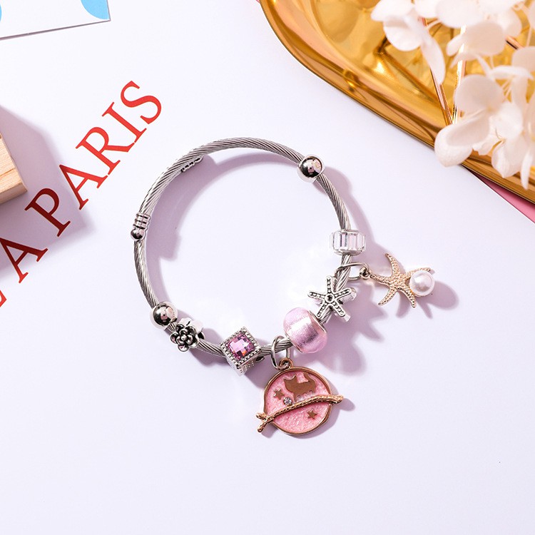 XiaoboACC Korean Fashion DIY Stainless Steel Adjustable Cat Starfish Bracelet