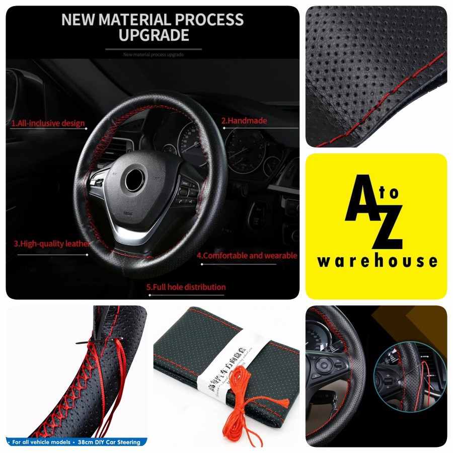 Cover Setir Stir Mobil Diy Jahit Sarung Setir Stir Mobil Kulit Jahit