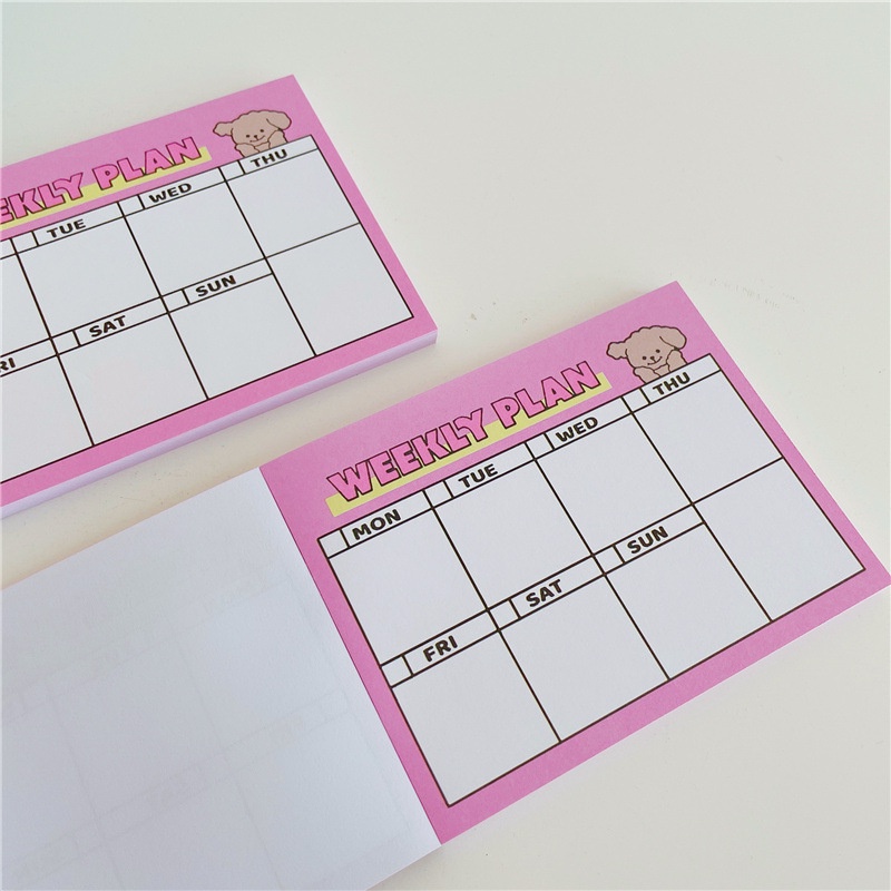 Memo Pad Motif Kartun Perempuan Anti Lengket Untuk Jurnal Planner Mingguan