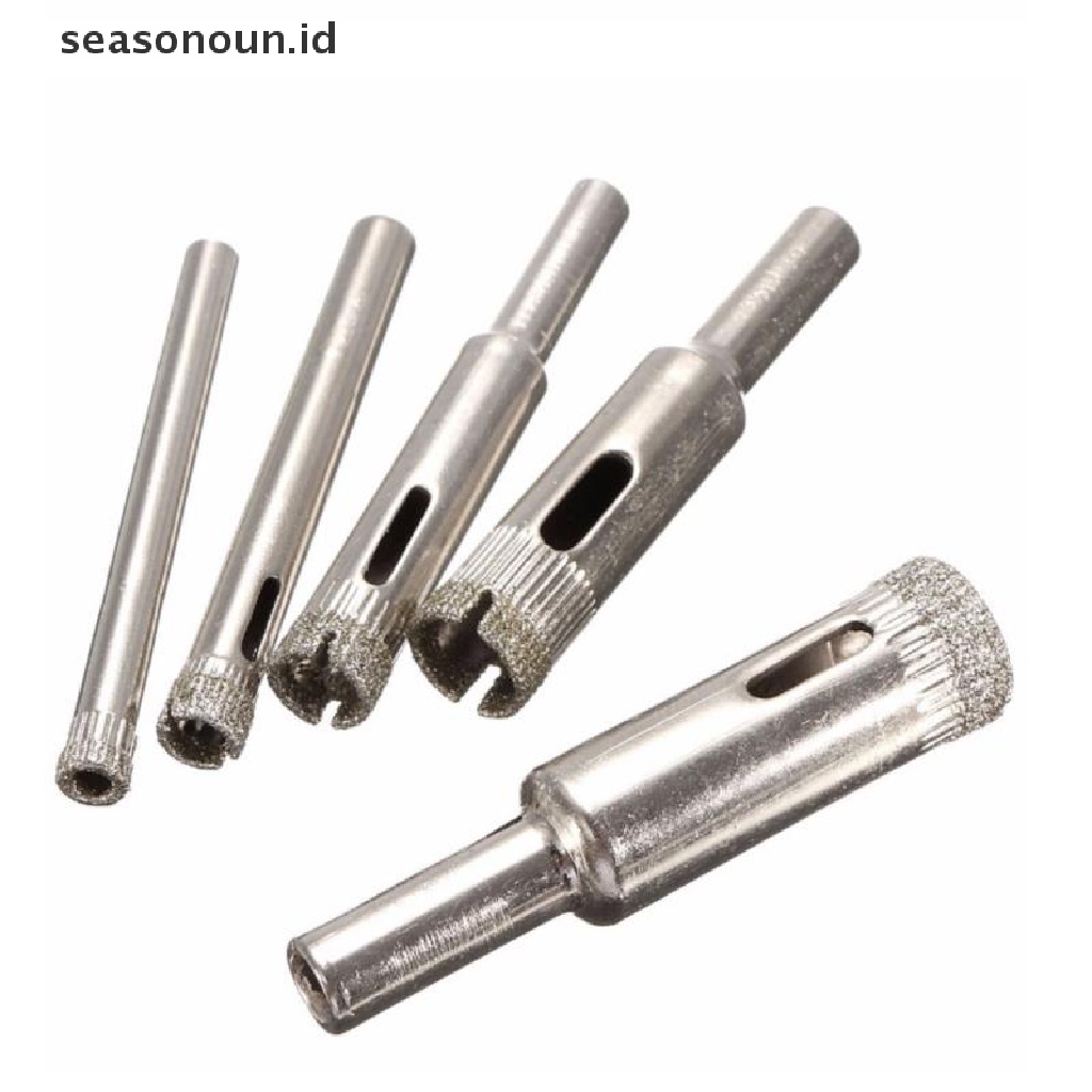 5pcs / Set Mata Bor Gergaji Lubang Berlian 5-12mm Untuk Kaca Keramik Marmer