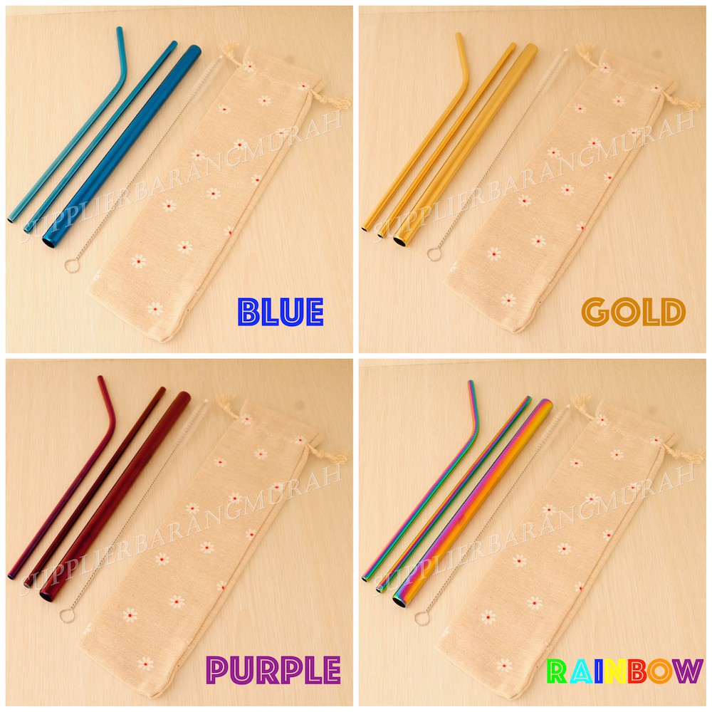 Sedotan Stainless 5 items 1set RT1020