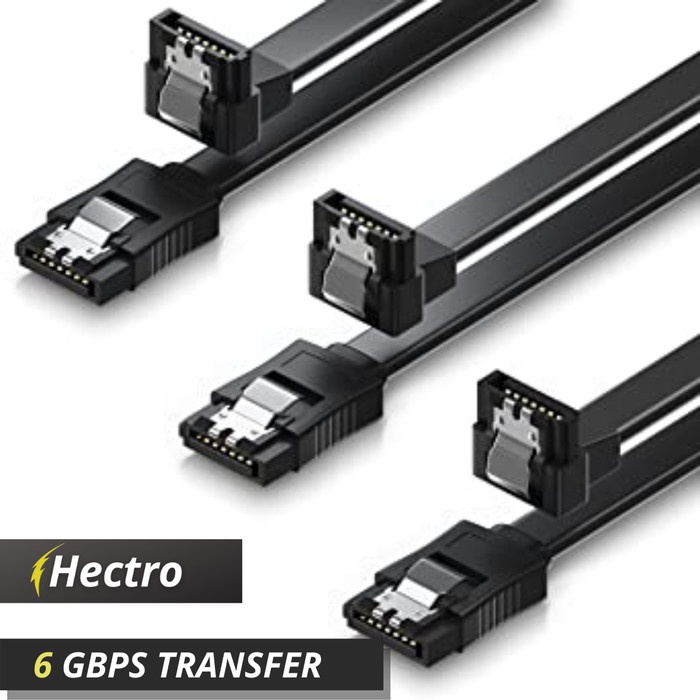 HECTRO Kabel SATA 3.0 SATA III 6Gbps Sudut Kanan 90 Derajat Bentuk L