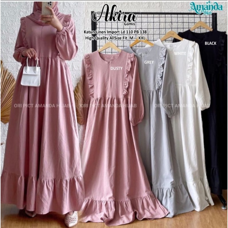 Akira Gamis | Katun Linen Import High Quality