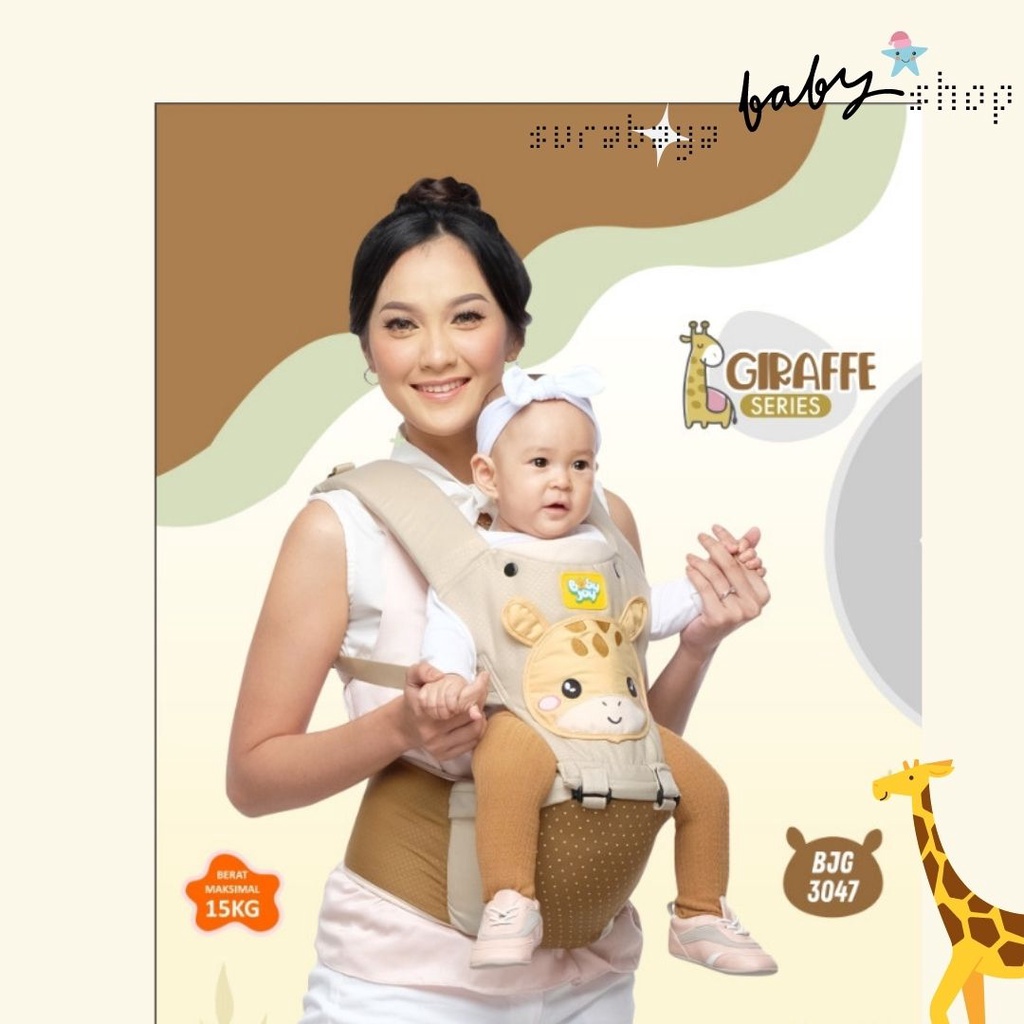 GENDONGAN BAYI HIPSEAT PINGUIN / GIRAFFE / MICKIE / LITTLE PO / RABBIT / LITTLE FOREST / JUNGLE JOY / MOCHA BEAR / OMILAND FOX / OTTER / CINTAKA ANIMALIA / BIRDY / Gendongan bayi / gendongan bayi depan / gendongan bayi depan hipseat