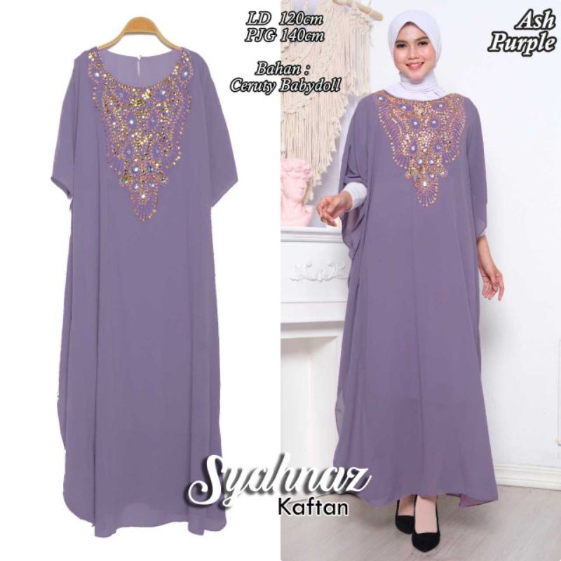 Gamis Kaftan Jumbo Bahan Ceruty Terbaru