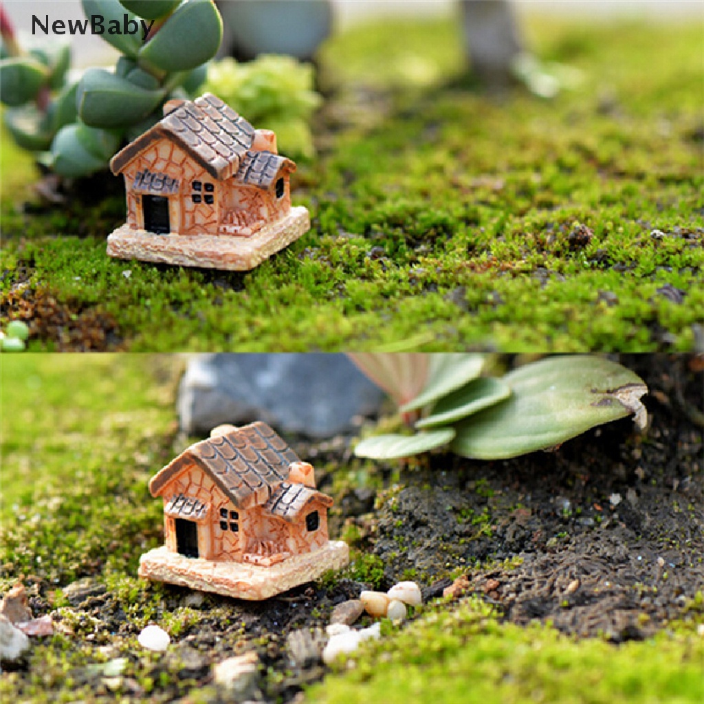 Newbaby 3Pcs Miniatur Rumah Kecil Untuk Dekorasi Taman Minifairy Garden