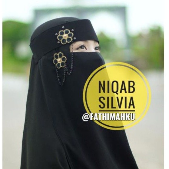 NIQAB SILVIA/BANDANA CADAR RENDA BUNGA/NIQOB RANTAI CANTIK