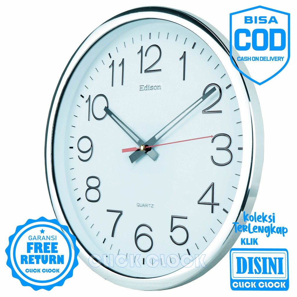 Jam Dinding Kantor Jamdinding Polos Minimalis Wall Clock EDISON EDW - 28 - TCH