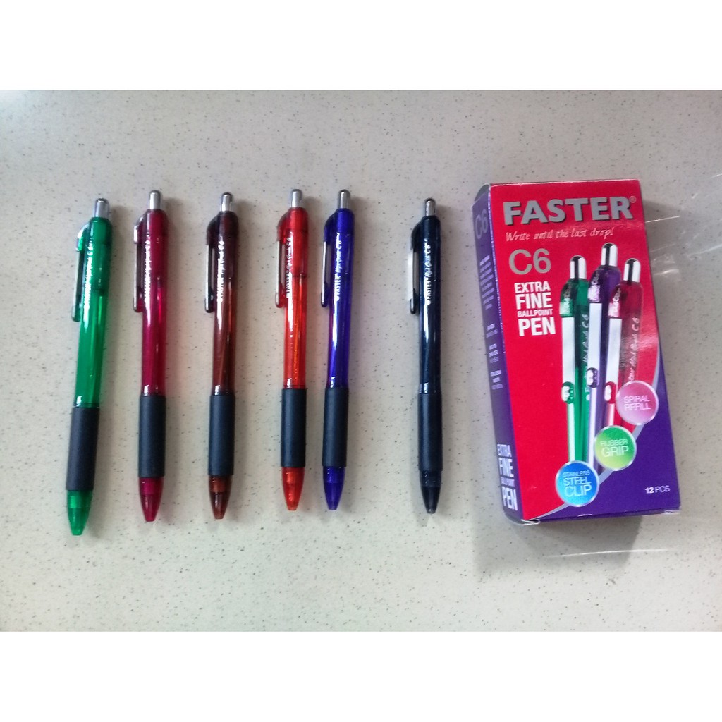 

Pulpen Hitam Extra Fine Ballpoint Pen - Faster C6