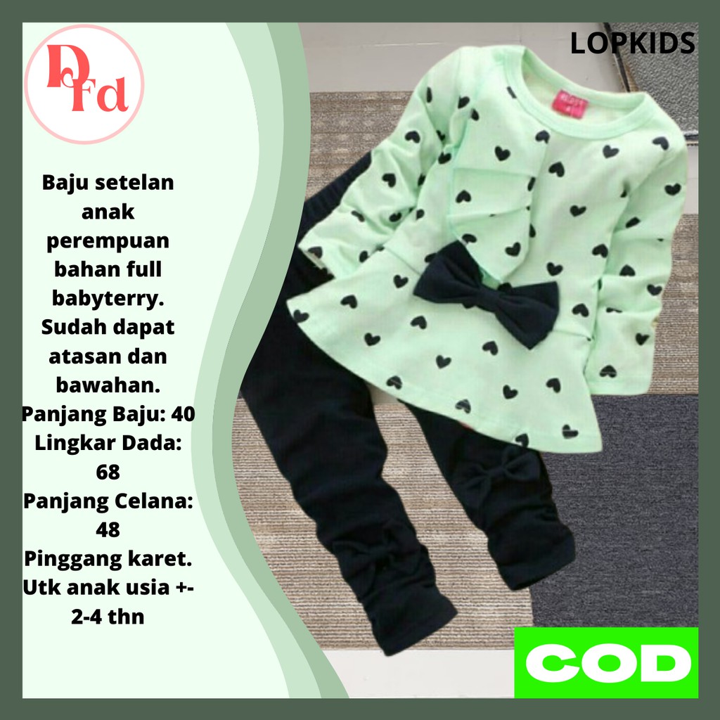 Baju Setelan Pakaian Anak Cewe Lebaran Perempuan Wanita Setelan Murah Umur 2 3 4 Tahun Murah