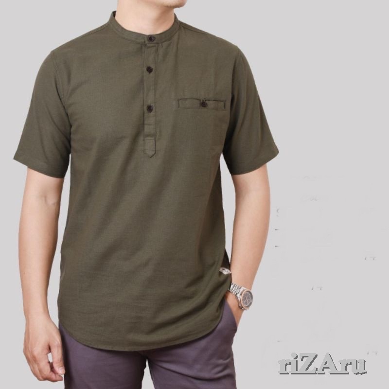 Koko Kurta Lengan Pendek bahan Baby Canvas by riZAru