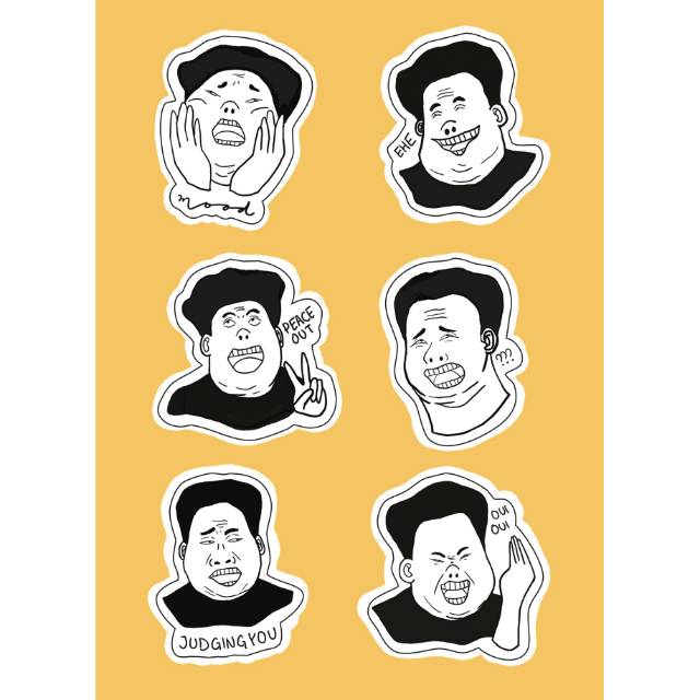 

Stiker lucu unik kartun meme face