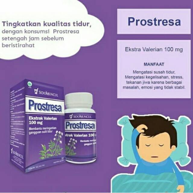 Sidomuncul Prostresa kemasan botol isi 30 kapsul (membantu meringankan insomnia)