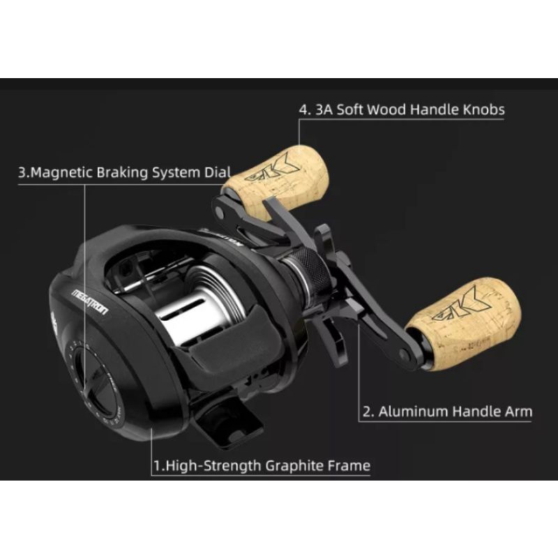 Reel Baitcasting Kastking Megatron Left hand / Handle kiri