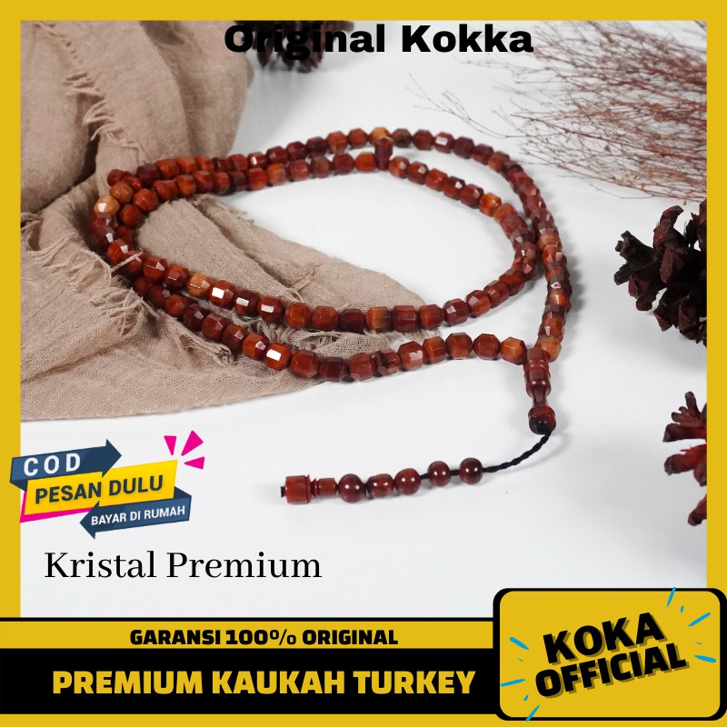 Tasbih Kaukah Kauka Premium 99 Butir Motif Pluru Kristal Tasbeh Kayu Kaokah Original Kokka Official