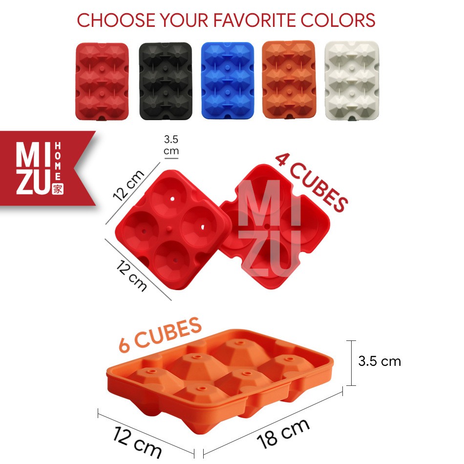 MIZU HOSEKI 4/6 Diamond Silicone Ice Mold Mould Cetakan Es Batu Berlian Agar Pudding Coklat Resin-5