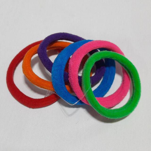 IKAT RAMBUT isi 72pcs KUNCIR ELASTIS WARNA LINGKAR 4CM GROSIR-Biruungu+W