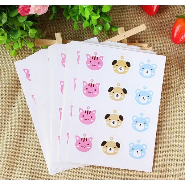 

sticker rabbit stiker tempelan post it kue cake packing box cat bear dog