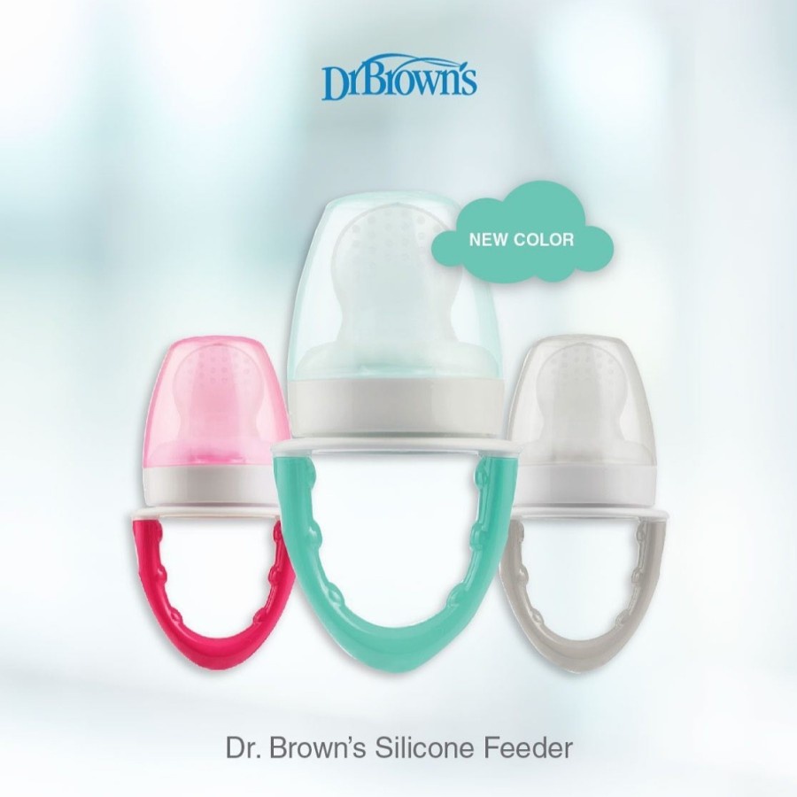 Drbrown Dr Brown's Fresh Firsts Silicone Feeder All Varian ( Pink and Grey)