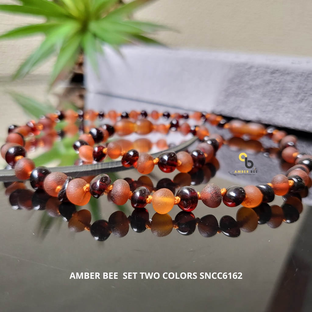 Set Kalung Gelang Amber Anak Premium Mix Cherry Cognac by Amber Bee NBMCC6162