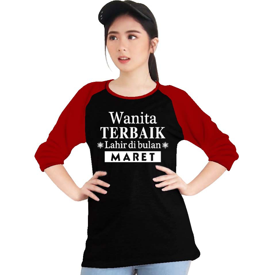 Kaos Raglan (MARET)/Kaos Wanita Lengan 3/4/ Kaos Wanita/ Kaos Cowok/ Kaos Oblong/Misty