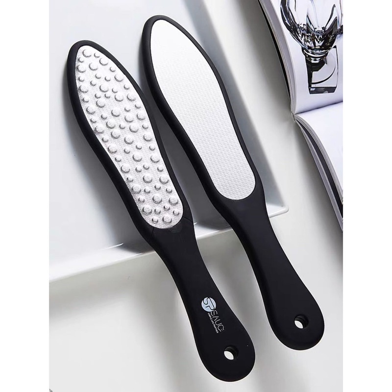 STAINLESS STEEL MEIXIANG Asah asa gosok callus 2 sisi nail file kikir / callus remover plat pedicure