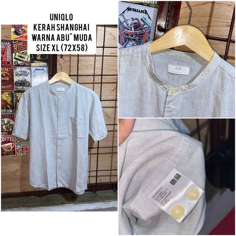 KEMEJA UNIQLO KERAH SHANGHAI SECOND