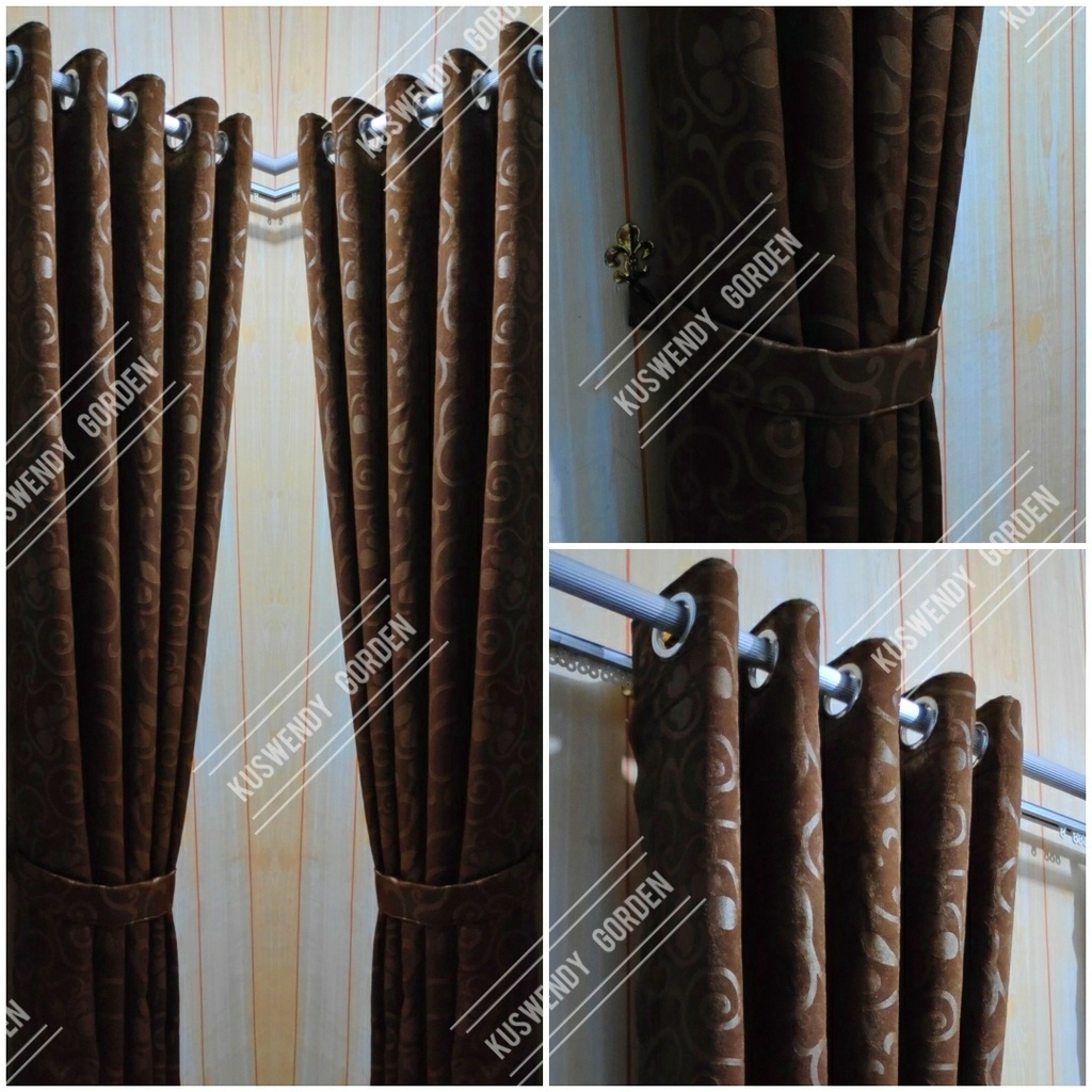 Gorden Polos Bunga 100 x 200 cm Tinggi 2 meter Hordeng Jendela Pintu Tirai Minimalis