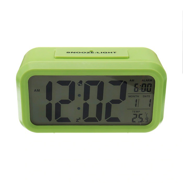 JAM MEJA WEKER SUHU LCD DIGITAL CLOCK ALARM TIME SNOOZE BACKLIGHT DESK