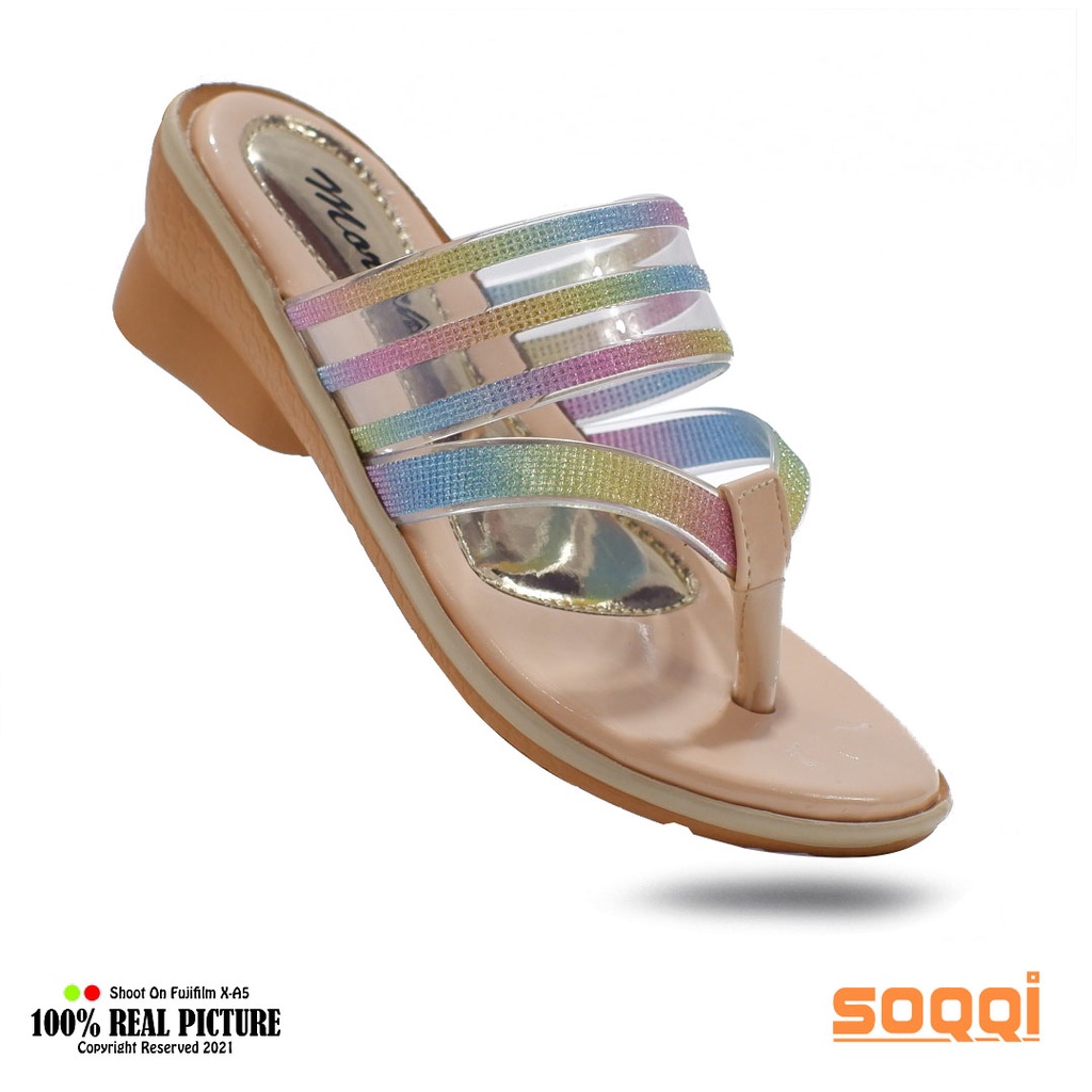 Japit wedges anak - High heel anak -  anak Perempuan - Sandal anak perempuan japit wedges pesta kekinian original sendal anak-anak cewek jepit hak rata tinggi 3 cm model casual flat branded Morichi AT05 cod murah keren 26-35