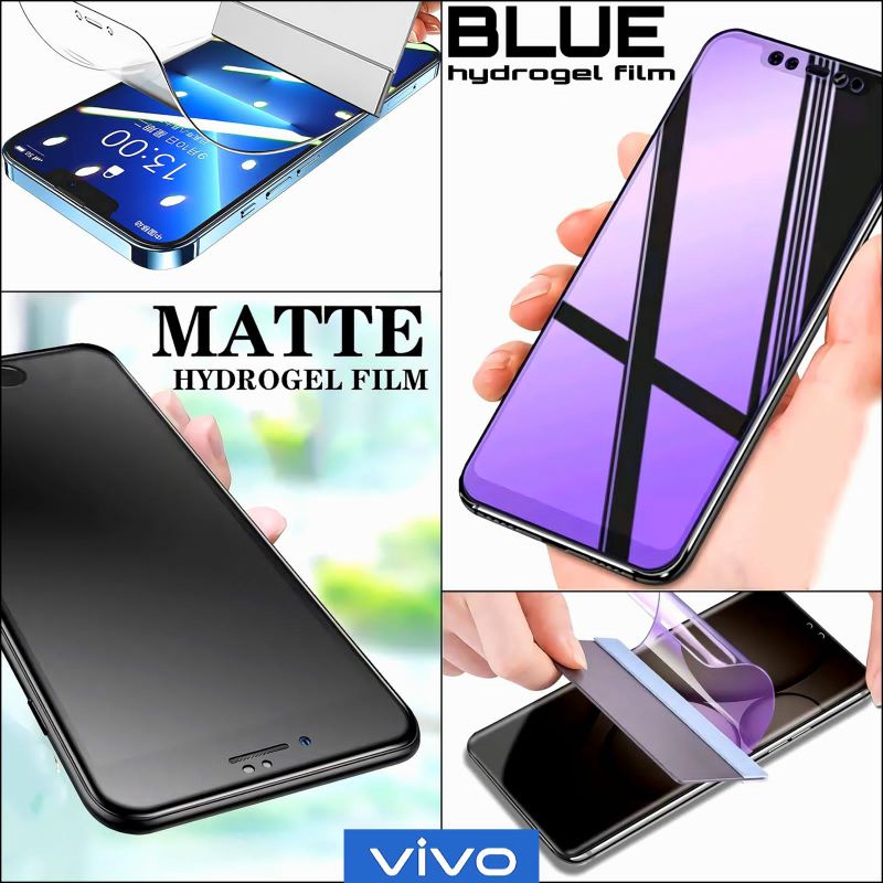 HYDROGEL SCREEN PROTECTOR BLUE LIGHT DAN MATTE VIVO Y75S Y75 5G Y01 T1 Y21A Y21T Y33S 5g y33t y33 x80 pro y16 v23e pro y02 y02s v27 pro v27e y36