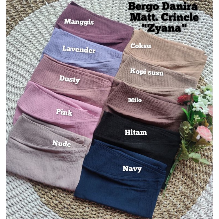 Jilbab Instan/BERGO Crinkle Premium DANIRA OVAL Ori zyana-1