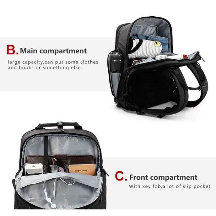 Barang Berkualitas TIGERNU Backpack Laptop Waterproof T-B3243 dengan USB Port ON SALE