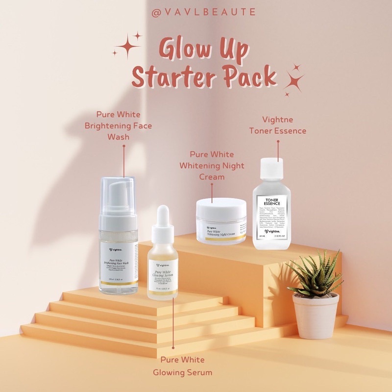 VAVL Pure White Brightening Glowing Series BPOM (Pemutih wajah,Penghilang Bekas Jerawat,Flek Hitam)