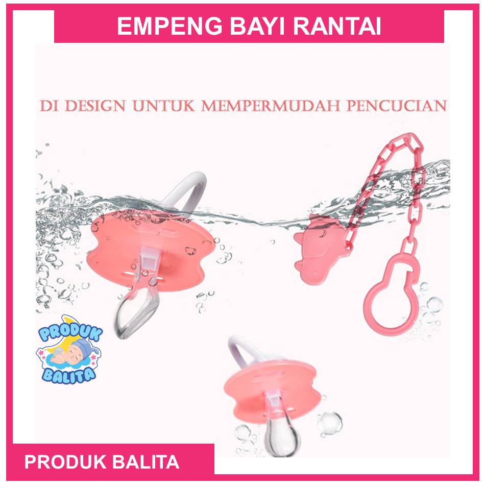 Empeng Bayi Rantai Klip Pacifier Dot Silicone bayi Set Box Dot Tali Baby Terlaris