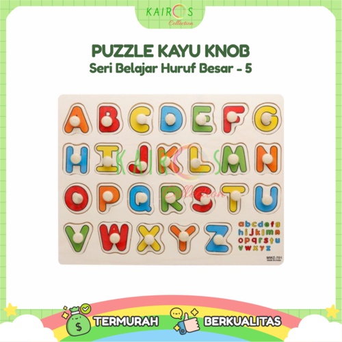 Puzzle Anak Kayu Knob Belajar Huruf Besar