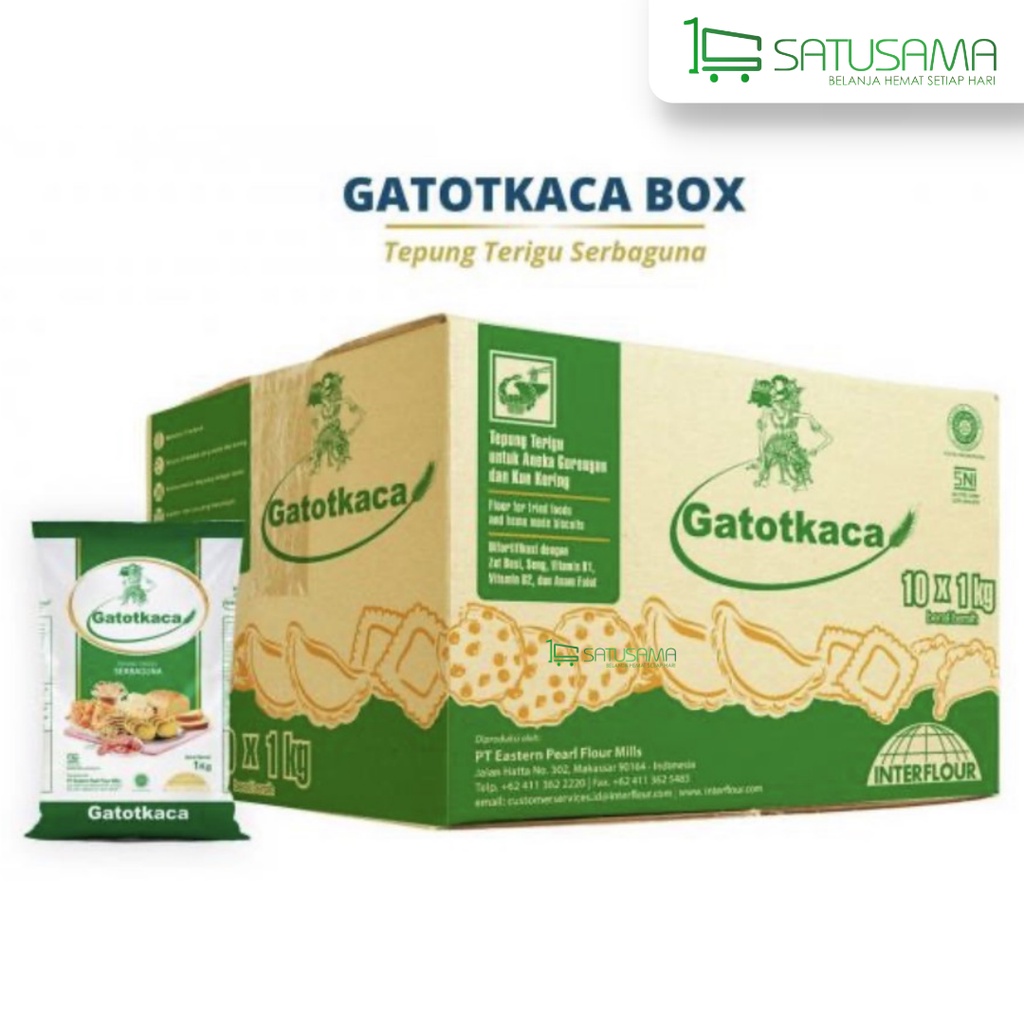 

Tepung Terigu Serbaguna Gatot Kaca 1 kg Dos ( 10 pcs )