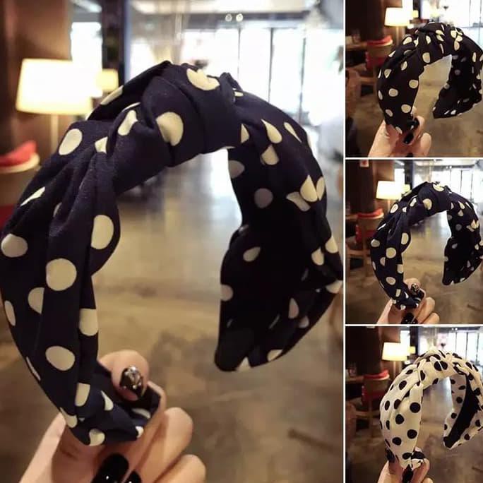 KUALITAS BAGUS BANDANA GAYA RETRO VINTAGE MOTIF POLKADOT UNTUK WANITA