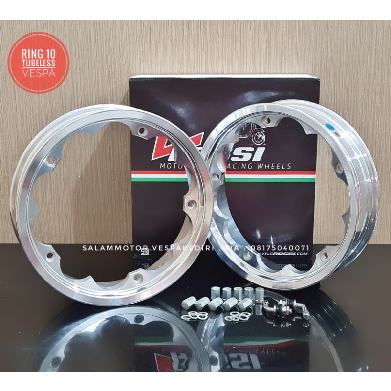 Jual Velg Vespa Tubeless Vrossi Vrx Silver Chrome Polist Ring Sprint Px Exclusive Excel Pts