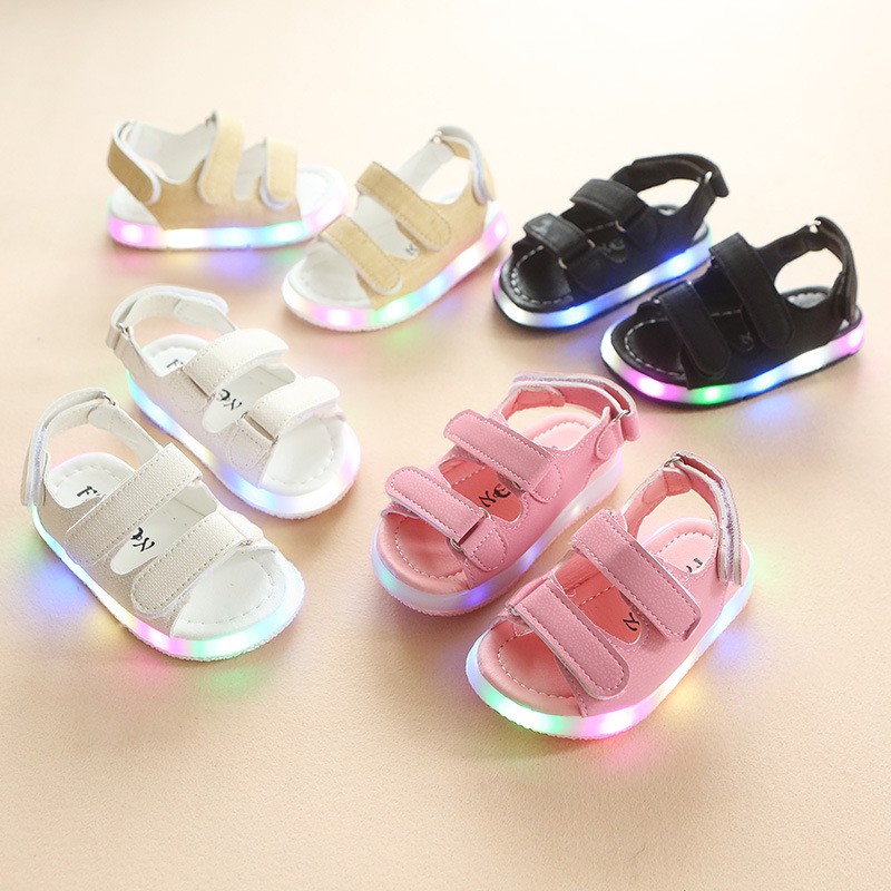 Sandal Anak LED Bahan Kanvas Import