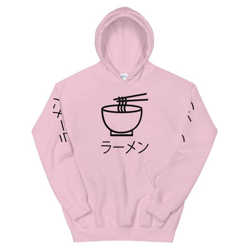 Hoodie Ramen Line Art Japan Kanji Premium Quality Cotton Fleece