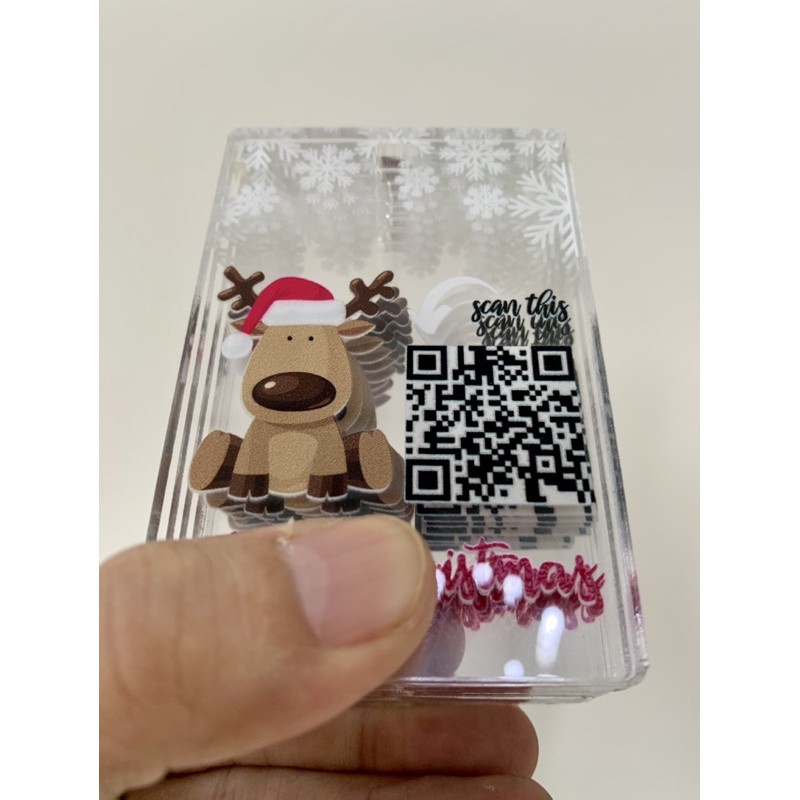 

Acrylic Christmas Bag Tag QR Premium 6x9cm Barcode