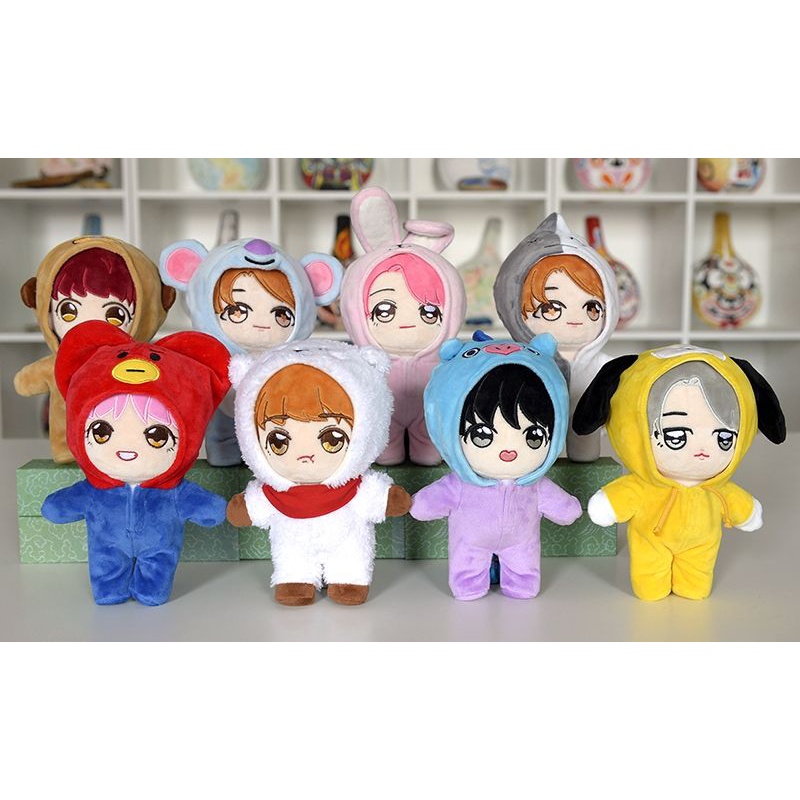 BTS BT21 DOLL 20CM MURAH JIN JUNGKOOK RM SUGA JHOPE V JIMIN CLOTHES BAJU BONEKA
