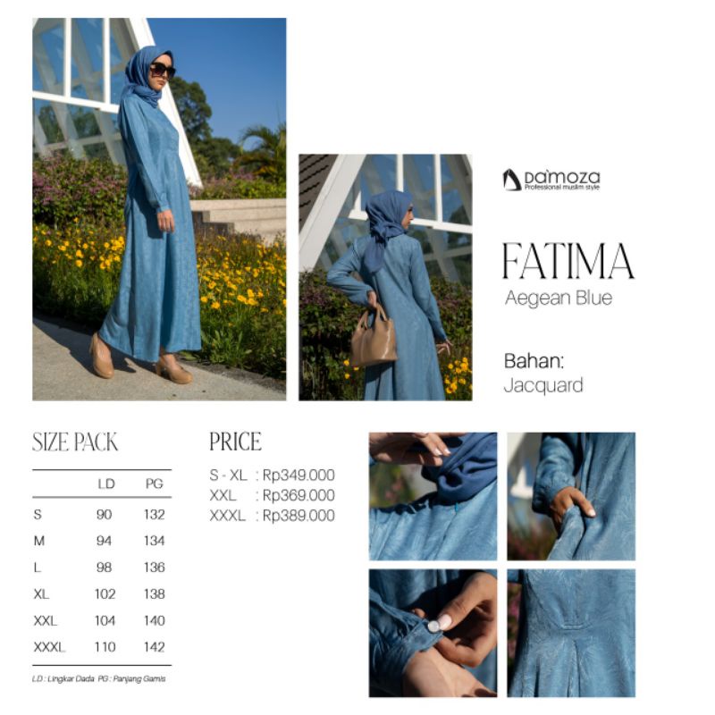 GAMIS DAMOZA FATIMA AEGEAN BLUE FATIMAH