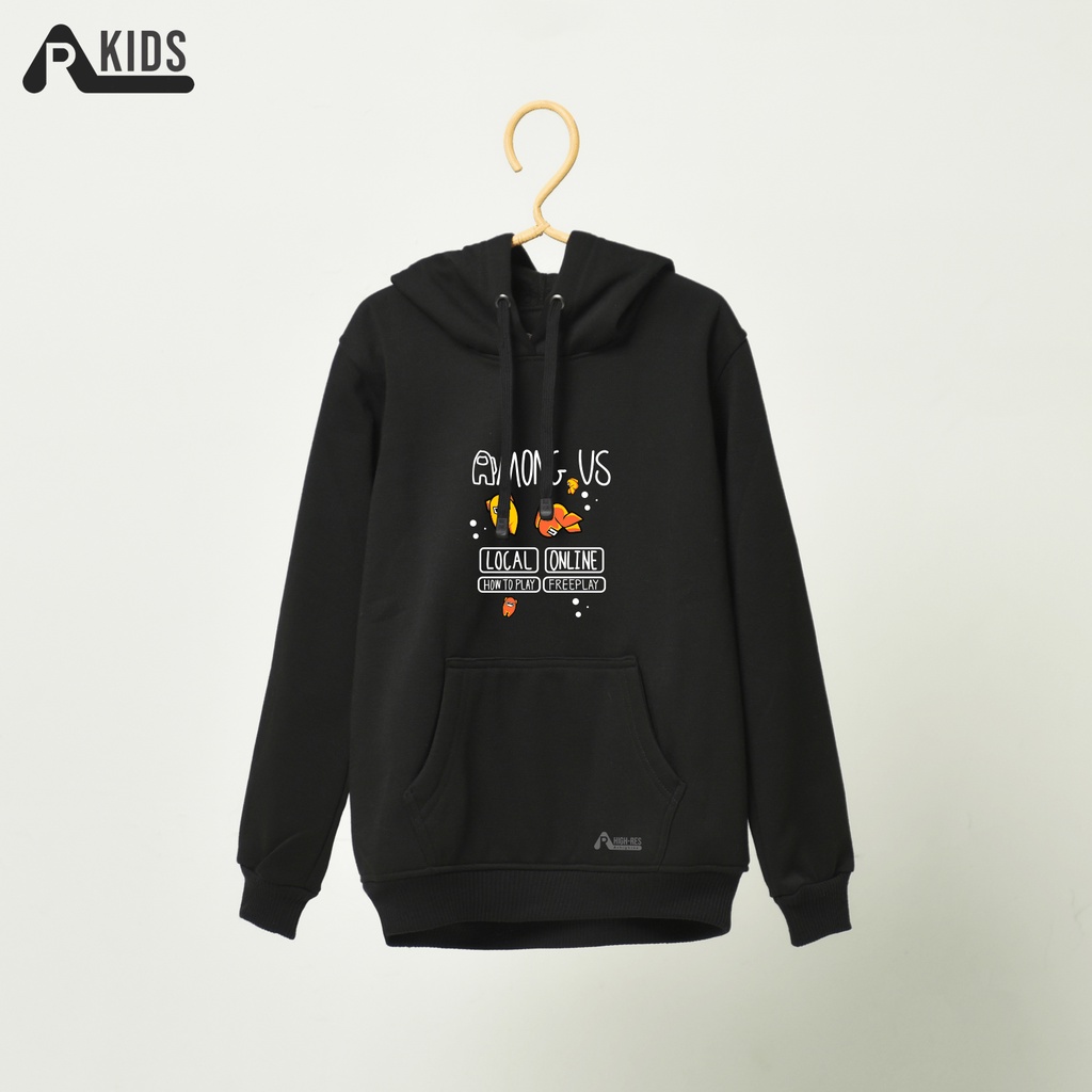 Hoodie Anak Perempuan / Laki-laki Motif Freeplay Warna Hitam