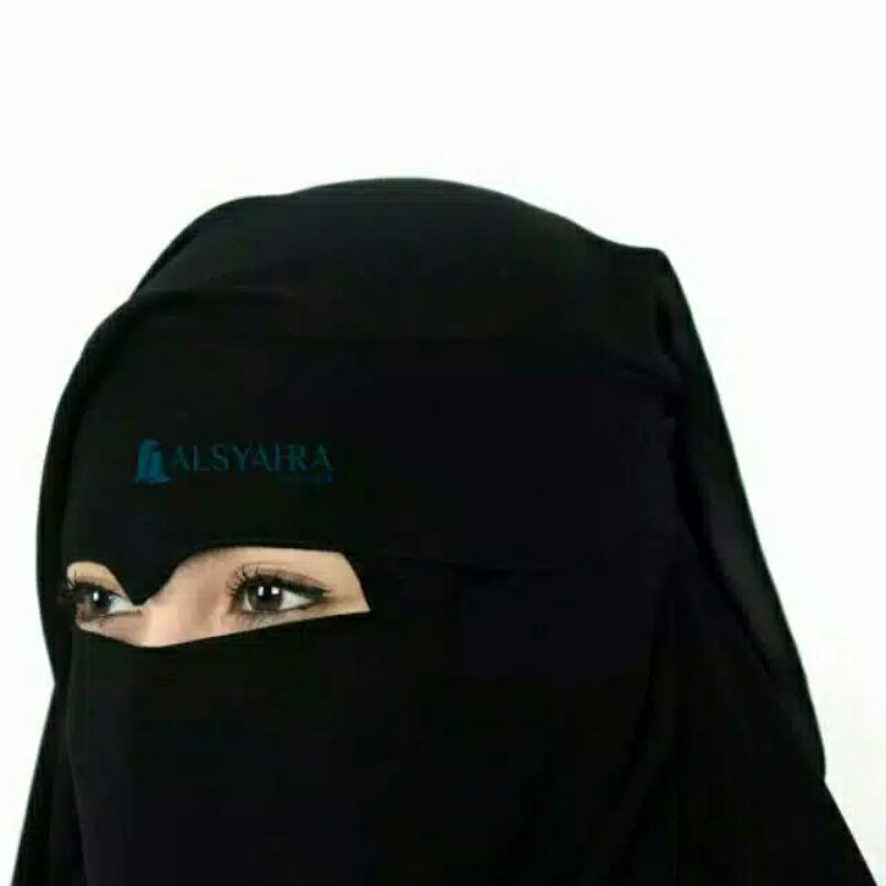 Niqab Yaman eagle Eyes Sifon Silk Jetblack