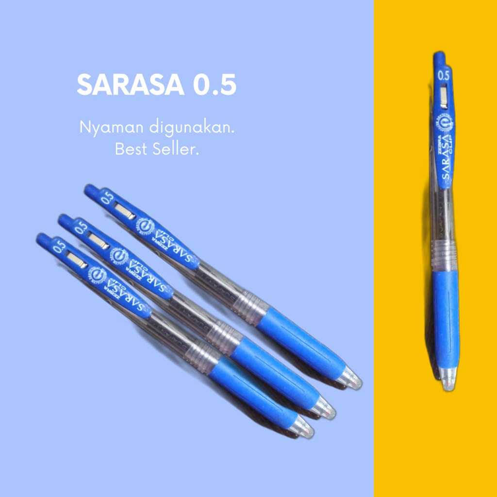 Pulpen Sarasa Murah Zebra Biru 0.5 dan 1.0